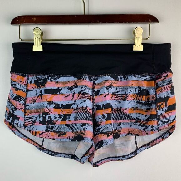 Lululemon women’s Speed Up Short 2.5" inversion Multi / Black Size 4 activewear - Picture 1 of 6